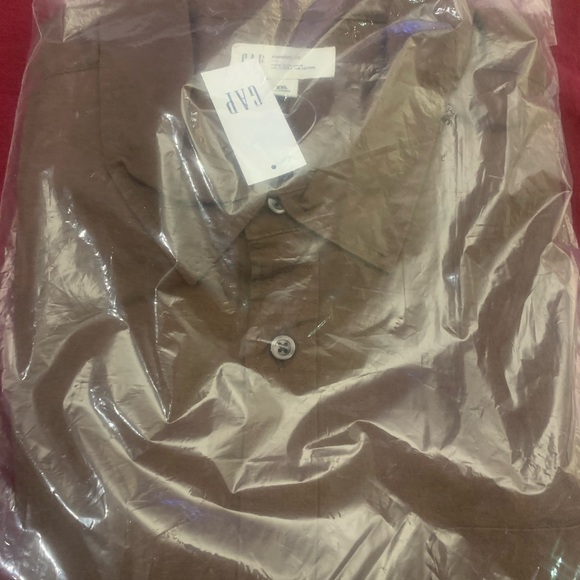 GAP Dark Brown Linen-Cotton Shirt - Picture 1 of 2
